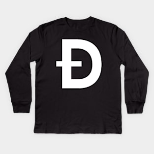 Dogecoin D Logo Kids Long Sleeve T-Shirt